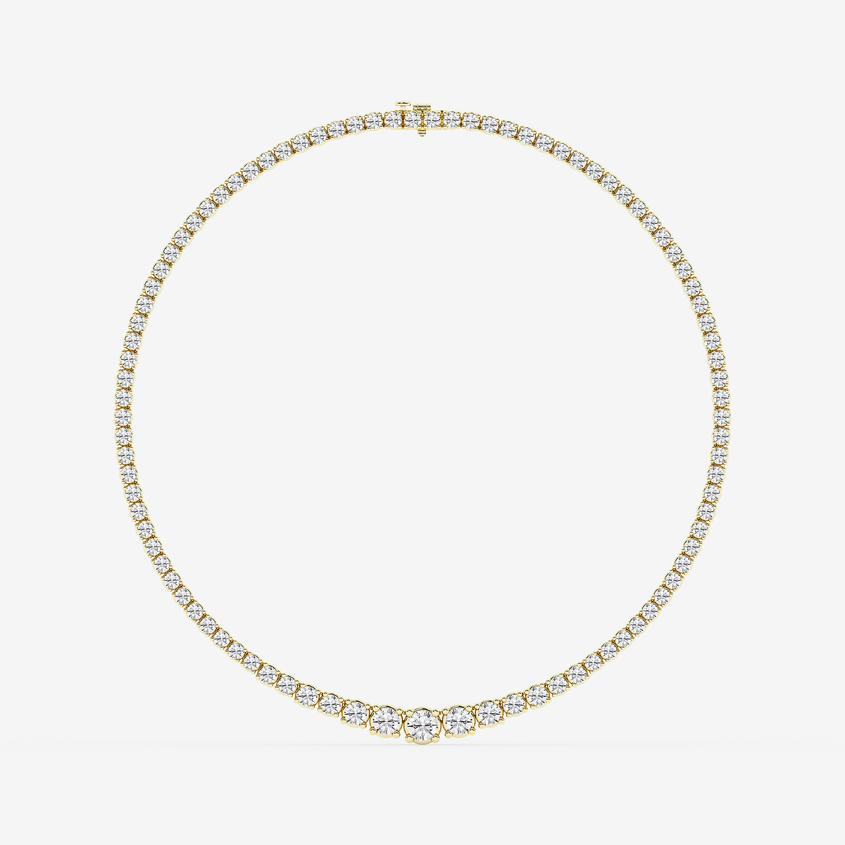 Additional Image 3 for  15 ctw Round Lab Grown Diamond Four Prong Graduated Tennis Necklace